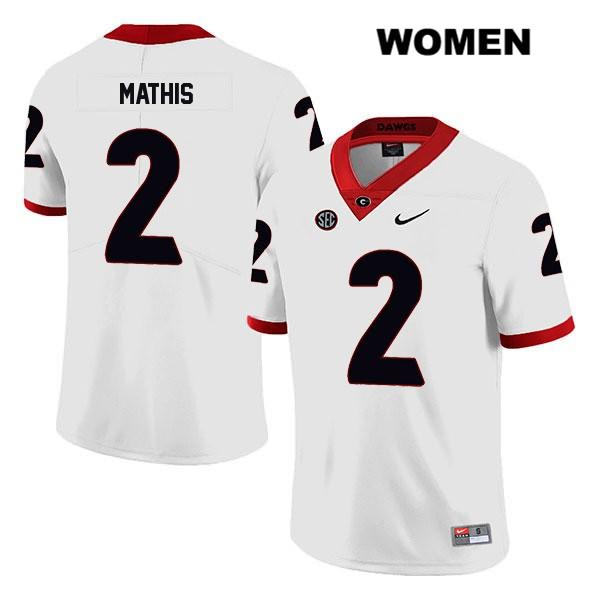 Georgia Bulldogs Women's D'Wan Mathis #2 NCAA Legend Authentic White Nike Stitched College Football Jersey VCO1756LX
